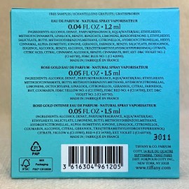 Tiffany & Co 3pc Sample Set: EDP, Rose Gold, Rose Gold Intense .05oz, 1.5ml Each