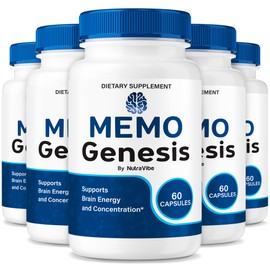 (5 Pack) MemoGenesis – Daily Support Formula with a Natural Blend to Help Maintain Clarity, Focus & Everyday Alertness | Easy-to-Swallow Memo Genesis Pills for Everyday Use (300 Capsules)