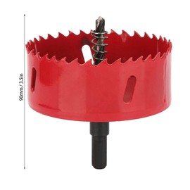 Hole Saw Metal Cutter BI-Metal Hole Saw Tooth Drilling Cutter for Wood Cornhole Boards Plastic Drywall 90mm/3.5in