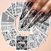 30 Sheets Black Lace Nail Stickers for Nail Art 3D