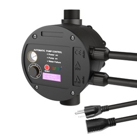 OELFFOW 110V-120V Automatic Pump Controller Rotary Adjustment, BSPP G1 Threaded Interface, IP65 Automatic Electronic Switch Control Water Pump Pressure Controller, 50/60Hz, TÜV, CE