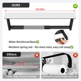 Jesginboo Under Cabinet Paper Towel Holder, Adhesive or Screw, Matte Black