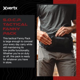 Vertx S.O.C.P. Tactical Fanny Pack, CCW Crossbody Waist Bag for Men and Women, Concealed Carry, EDC, Travel, Work, It's Black