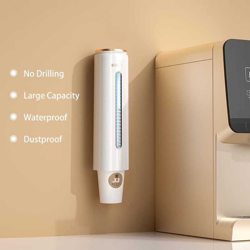 JEEZAO Cup Dispenser/Cup Holder Wall Mounted for Disposable Plastic Cups,