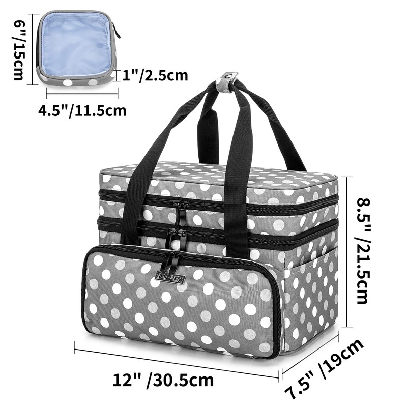 BAFASO Double Layer Sewing Accessories Organizer with 2 Detachable Pouches,