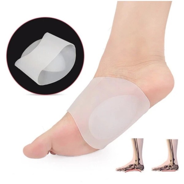 2pcs/1pair Silicone Arch Support Shoe Insert Foot Pads for Plantar