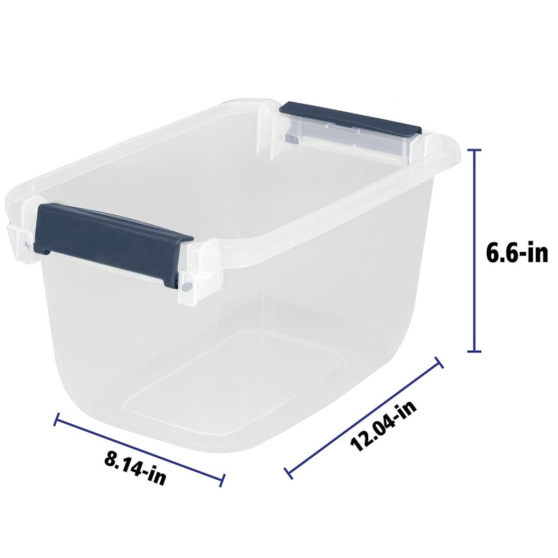 Hefty Home Logic 6.5 Qt. Latch Lid Storage Tote, Clear/White,