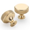 9BUILD 20 Pack 1.2 Inch Brushed Gold Cabinet Knobs Knurled