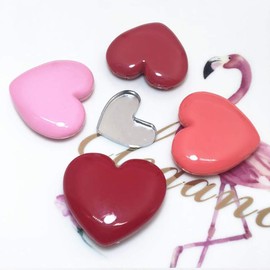 RONRONS 8 Pack Empty Eyeshadow Palette Mini Heart Shaped Lipstick Container Case DIY Cosmetics Container with Mirror