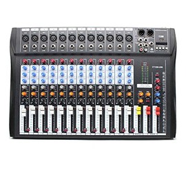 Professional 12 Channel Live Studio Audio Mixer CT120S-USB Power Mixing Console Amplifier Studio Audio Sound Mixer Console, 15V DC48V