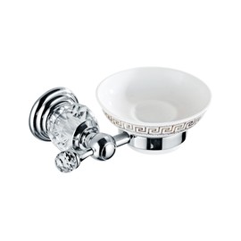 Chrome Bathroom Soap Dish Holder, Silver Crystal Bathroom Hardware