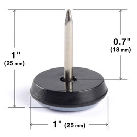 Chair Glides X-PROTECTOR – 1" Furniture Glides 24 pcs – Grey Nail-on Chair Sliders – Premium Chair Leg Floor Protectors – Slide Effortlessly with Chair Leg Pads That Protect Your Floor!