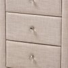 Baxton Studio Tessa 3 Drawer Fabric Upholstered Nightstand in Beige