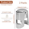 vibedor 2 PCS Champagne Stopper with Stainless Steel, Sparkling Wine