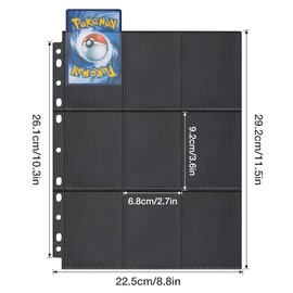 GoldOars 900 Pockets Black Trading Cards 50 Pages Per 18-Pocket Empty Collector Folder, Pockets on Both Sides of Each Page, Trading Cards Book, Transparent Trading Card Accessories, Suitable for Ring