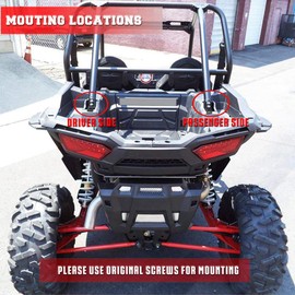 Chelhead 2 PACK Backup Reverse Led Whip or Light Pod Mount Bracket or Flag Pole Mount Brackets for Polaris RZR XP 1000 Turbo 900