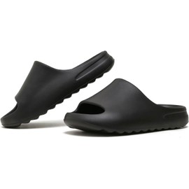 FlyHigh Cloud-Slides Women's and Men's Flip Flops - Super Soft Slippers, Non-Slip & Quick Drying, black