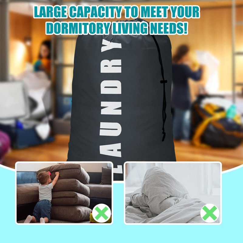 1 Pack Upgrade Extra Large Travel Laundry Bag with Drawstring，24"