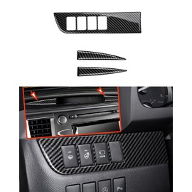 ANUNFRRE Car Accessories Fit for Toyota Highlander 2014-2019 ABS Carbon Fiber Interior Central Dashboard Console Cover Trim 3PCS Set