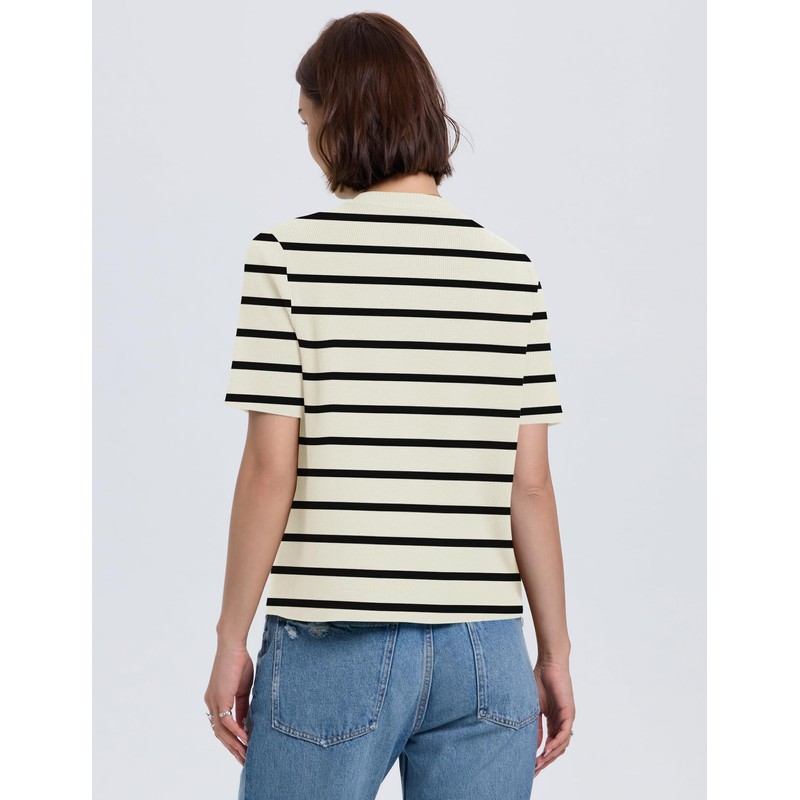 Lomon Womens Short Sleeve Button-Down Cardigan Sweater Spring Summer 2025