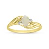 10k Yellow Gold Oval Opal And Diamond Ring (Size 7)