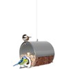 MeLiTec Stainless Steel Bird Feeder Station Barrels Silver/Black Colour Stainless
