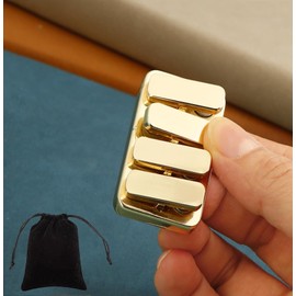 Amaezorx 1 pcs Metal Fidget Clicker Slider - Haptic Sensory Fidget Toy for Adults to Relieve Stress & Anxiety, Durable EDC Pocket Fidget Tool for Focus & Relaxation (Gold)