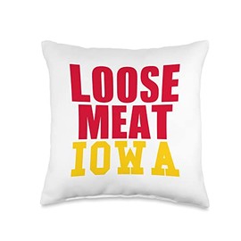 Loose Meat Iowa Food Sandwich State Favorite History Foodie Throw Pillow