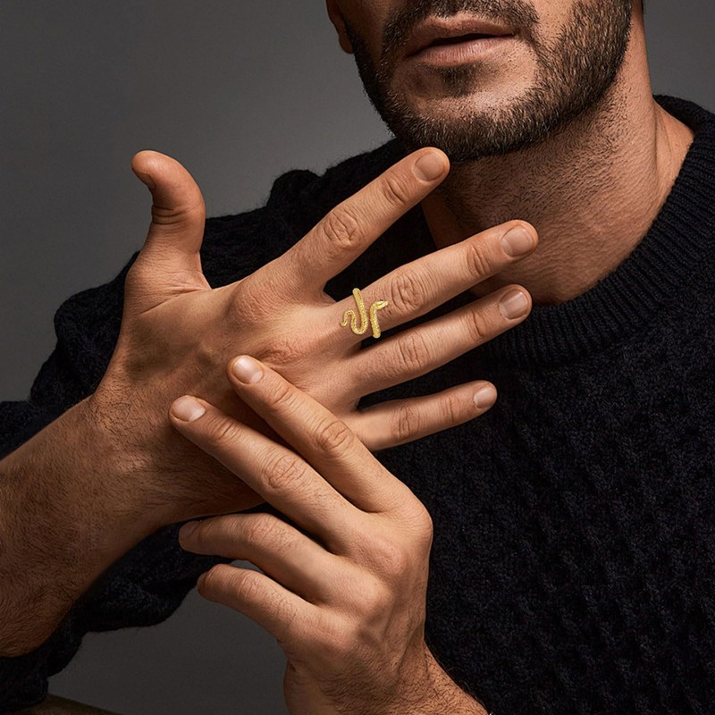 EUDORA Harmony Ball Snake Ring for Men and Women, 18