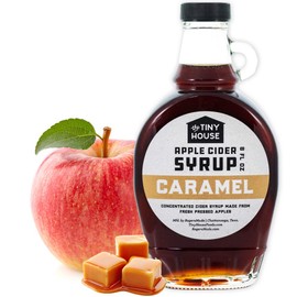 The Tiny House Southern Caramel Apple Cider Syrup | Handmade Concentrated Cider Syrup from Fresh Pressed Apples & Sweet Caramel | A Perfect Breakfast Syrup & Pancake Syrup | USA Made | 8 Ounce Bottle