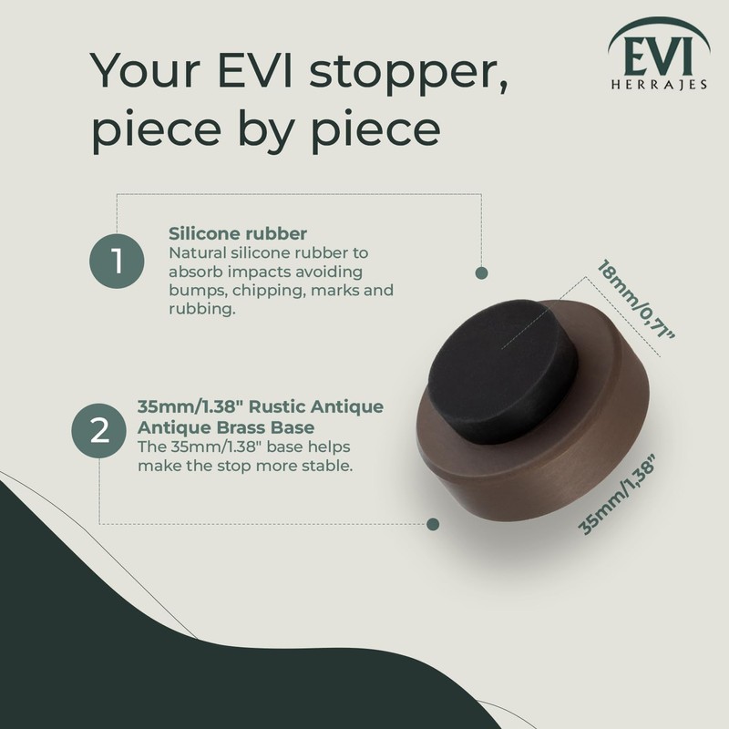 EVI Herrajes | Adhesive Door Stop | Wall Mounting Doorstop