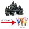 PakyKai Large Fish Tank Decorations, Mountain View Aquarium Ornament with
