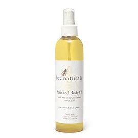 Best Bath & Body Oil - Now available in Spray Bottle - Bee Naturals Scented Aroma of Orange & Lavender Essential Oils - Soothing, Natural & Moisturizing Ingredients - Experience Soft, Silky & Smooth Skin - 8 Oz