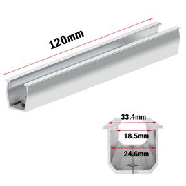 Solar Panel Bracket Flat Roof, Aluminium Photovoltaic Mounting Rail 12 cm, Adjustable Black Clamp for 30-35 mm Thick Modules, Solar Panel Mount Mounting Set, 2 Modules, Suitable for Flat Roof Trapezoidal Roof