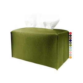 Green Tissue Box Cover Rectangular - Plus Size Large Tissue Box Cover Rectangle [JESMINI] Faux Leather Tissue Box Holder Long for Extra Large Rectangle Facial Tissue Box