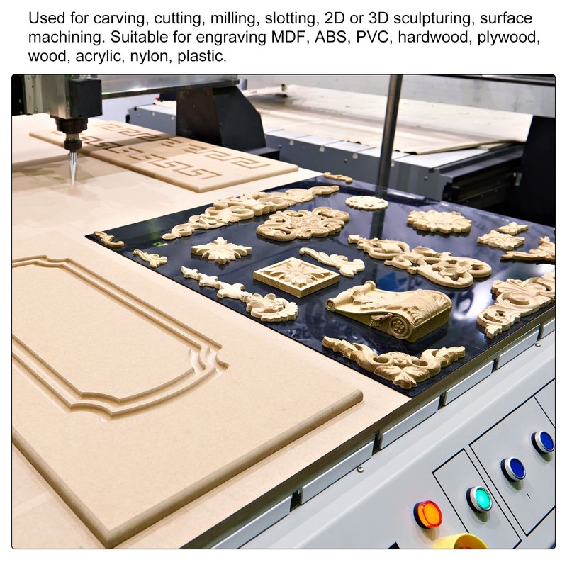 sourcing map Wood Engraving CNC Router Bit Full Carbide Carving