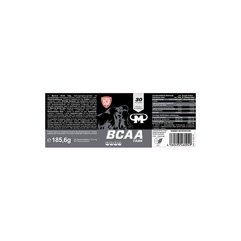 Mammut BCAA Tabs Vegan 185.6 G
