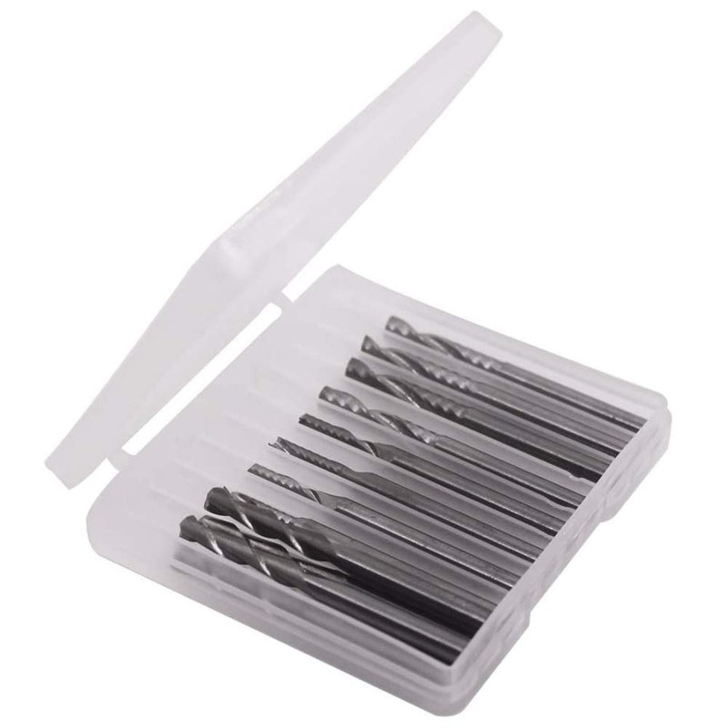 Gasea 12pcs 1/8" Shank Tungsten Carbide End Mill Cutter Bits