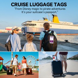 UliraGad 4 Pack Cruise Luggage Tag Holder – Durable Waterproof Luggage Tags for Cruise Ships with Zip Seal – Cruise Essentials Tags Holder – Clear Transparent (4-Pack)