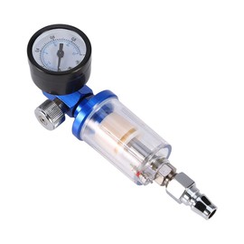 Air Pressure Regulator, 140PSI/10Bar Spray Pneumatic Gun Air Regulator Gauge+ In‑line oil Water Trap Filter Separator