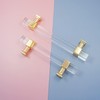 MFYS 2-1/2" Square Clear Acrylic Handles Gold Kitchen Cabinet T