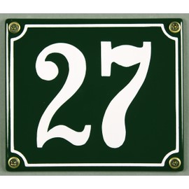Buddel Bini Wetterfestes Emaille Hausnummernschild 27 12 x 14 cm, sofort lieferbar, grün