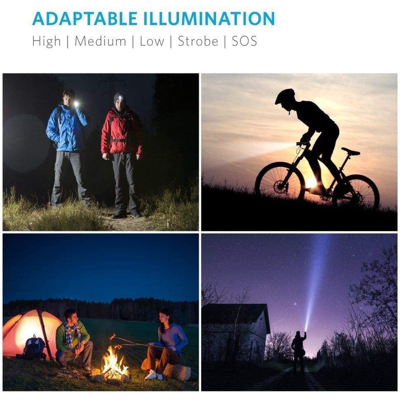 4 Pack Tactical Flashlights, 2000 Lumens LED Flashlight with Zoomable,Waterproof,