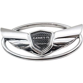 2 Pieces fit Genes Logo Front+ Trunk Stickers Emblem Badges 2010-2017 Fit Genesis Art of Speed Coupe Wing Car Accessories (Genes -Silver)
