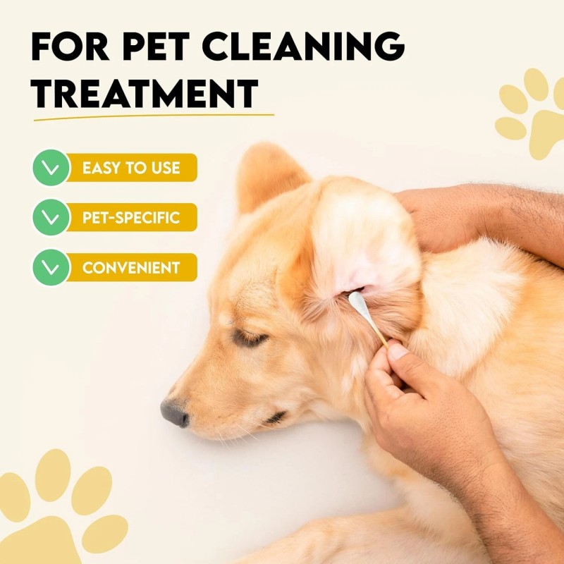 6-Inch Long Q-Tips for Cleaning Dogs' Ears | Extra-Wide Cotton