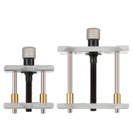 Haisheng Pack of 2 Clock Movement Holder Metal Movement Clip Holder Clock Base Holder Clock Remover Holder Tool Repair Tool for Watchmakers Clamp Repair Tool (2 Seats: 3.4 x 2.6 x 2 cm, 4.5 x 3.8 x 2