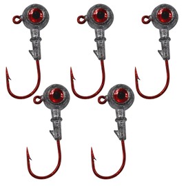 Matrix Shad GoldenEye Jig Head Fishing Hooks for Redfish, Speckled Trout, Flounder, Crappie and Bass - Bull's Eye 3/8 Ounce - 5 Count Bag (Pack of 1)