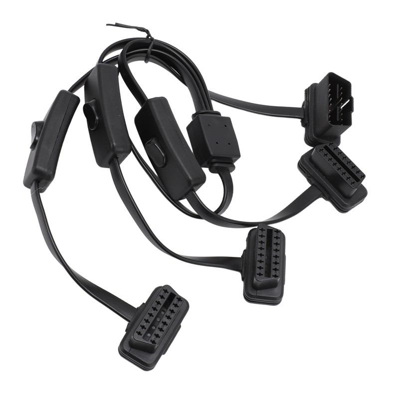 OBDII Flat Noodle Cable 16 Pin 1 in 3 Splitter