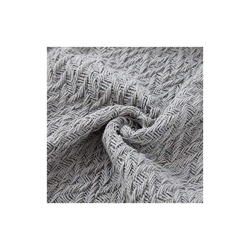 Amrapur Overseas | Monaco 100% Cotton Throw Blanket (Gray) 2