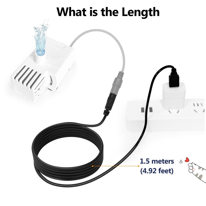 ORSDA Cat Water Fountain Parts Power Cord Replacement ONLY for